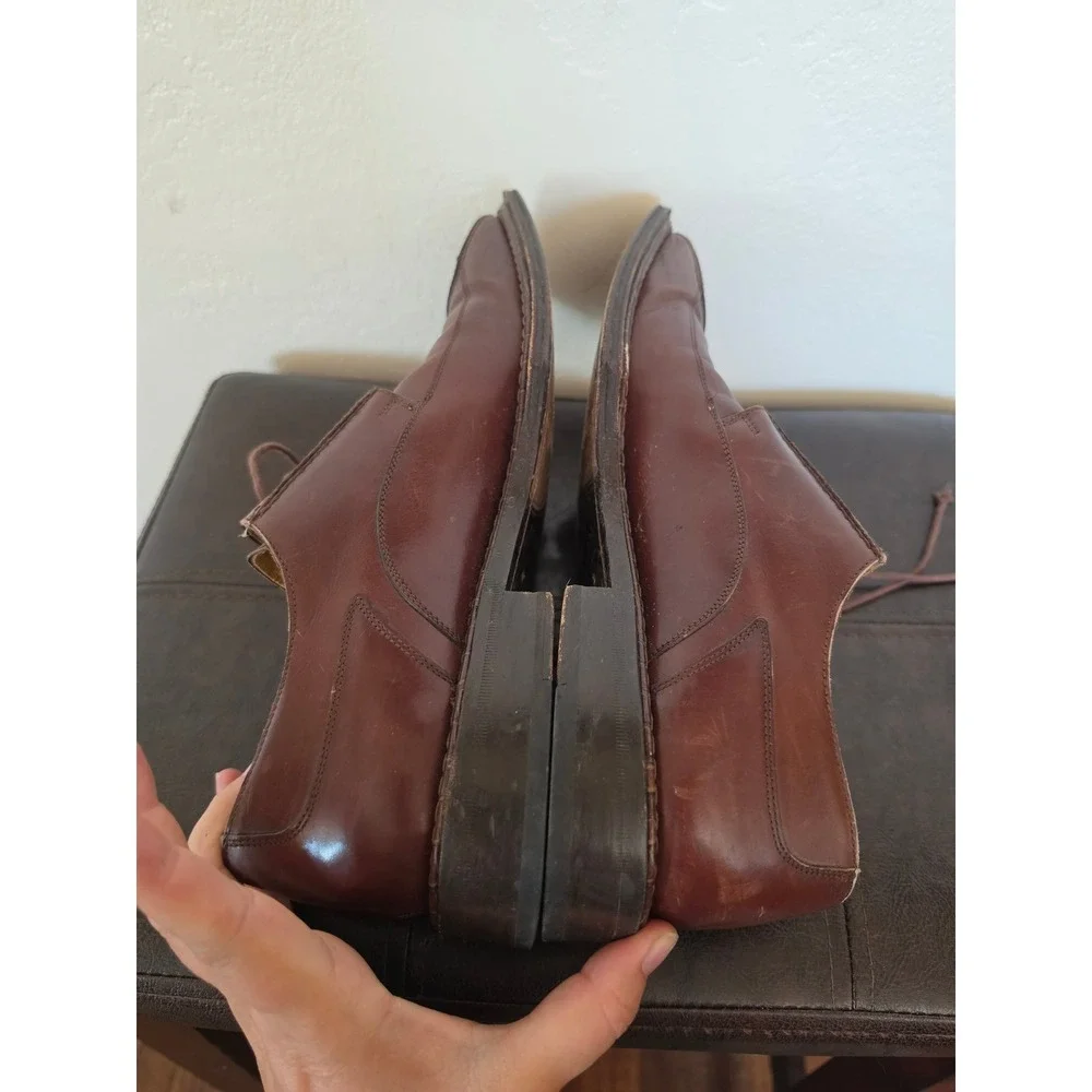 Mezlan Crocodile Brown Leatger Preppy Old Money Maximalist Square Toe Shoes sz8